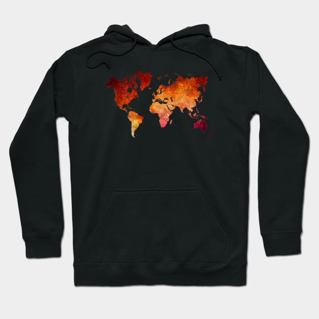 world map red Hoodie by JBJart